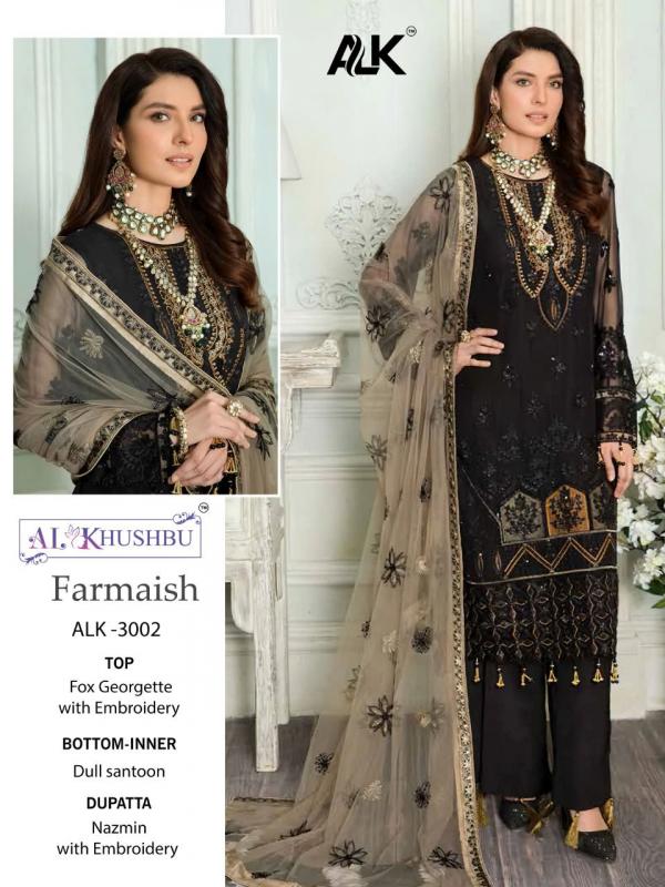 Alk Khushbu Farmaish Embroidery Kurti With Top Bottom Dupatta 